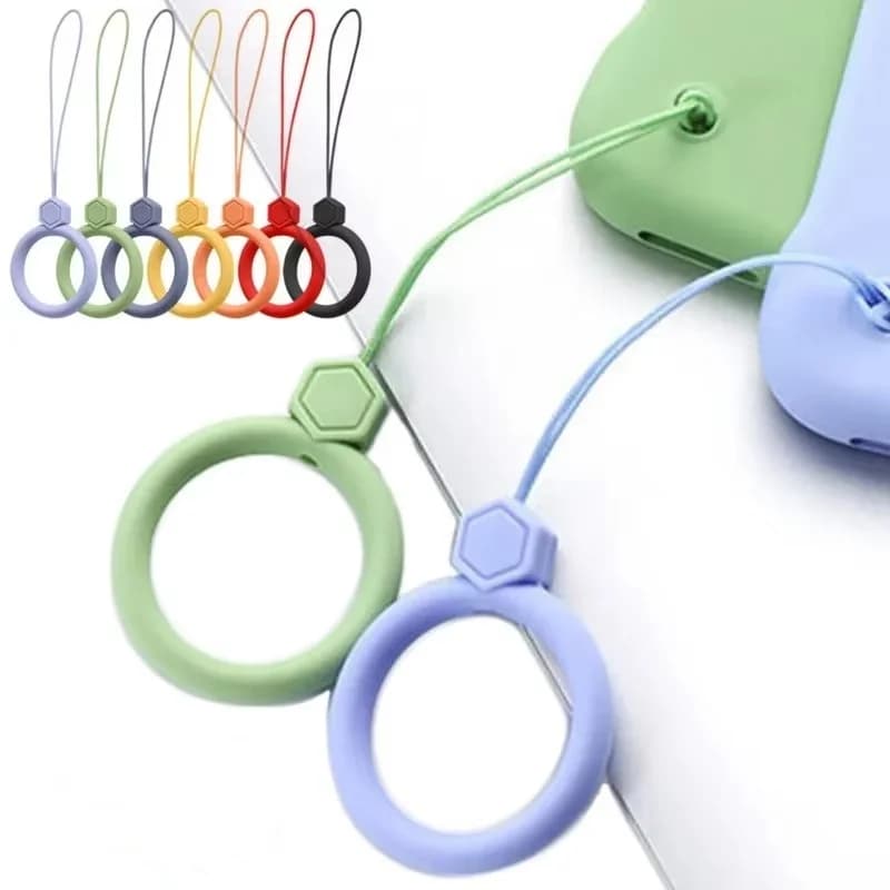 Morbido cinturino da polso in silicone cordino per IPhone 15 14 Samsung S24 Xiaomi portachiavi cordini anello per dito telefono cellulare corda per appendere
