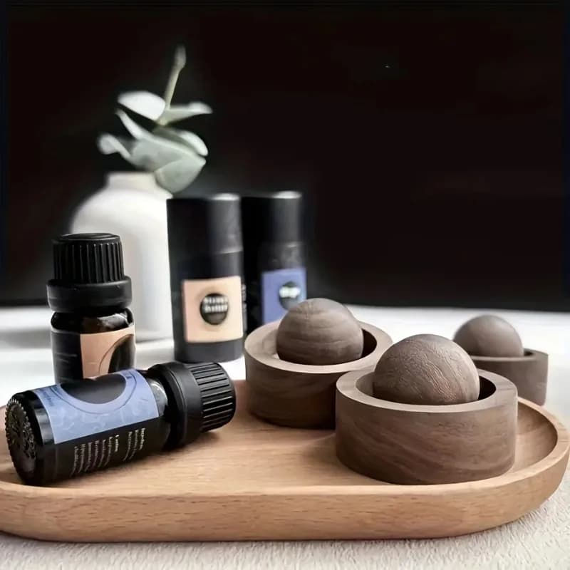Diffusore di Oli Essenziali in Legno Naturale, 1 Pezzo, per Aromaterapia e Profumazione di Casa, Ufficio, Auto e Camera da Letto