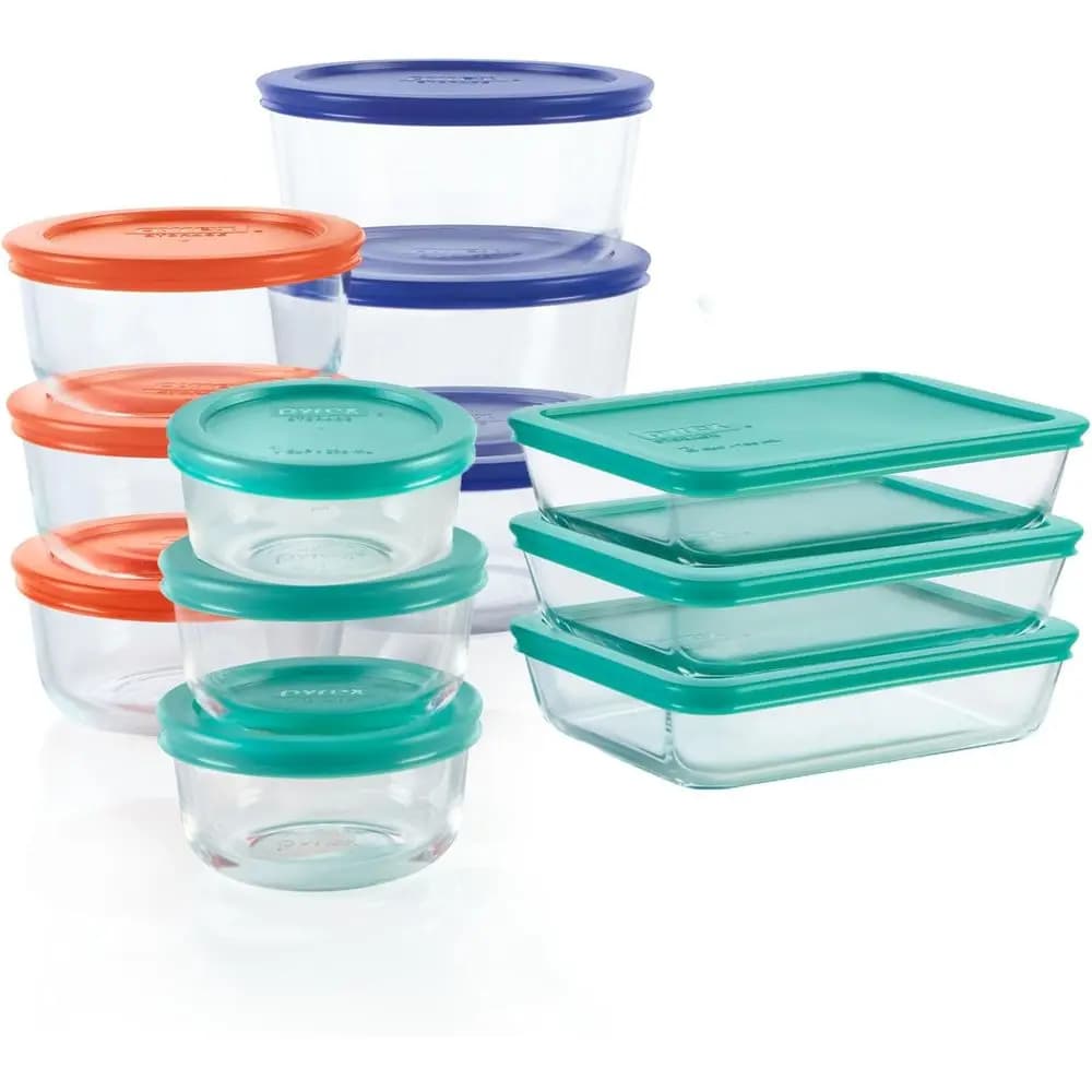 Set di Contenitori in Vetro per Alimenti (1, 2 e 3 Tazze), Contenitori per Preparazione Pasti con Coperchi in Plastica Senza BPA, Lavabili in Lavastoviglie e Utilizzabili in Microonde