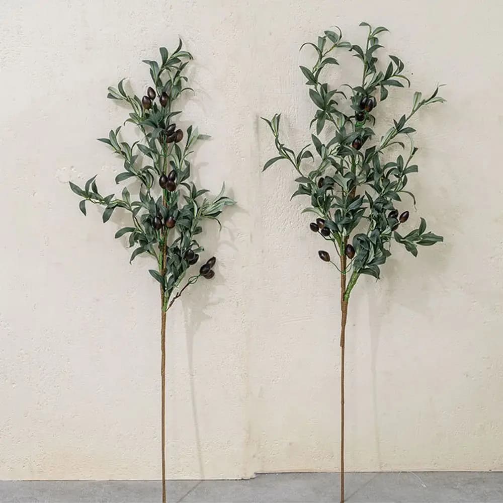 88CM Artificial Ulive Copper, Elegant Plastic Simulated Ulive Plant, Green Leaves Hand-Maked, Fated Ulive Tree for Wedding Decorations and Celebrations