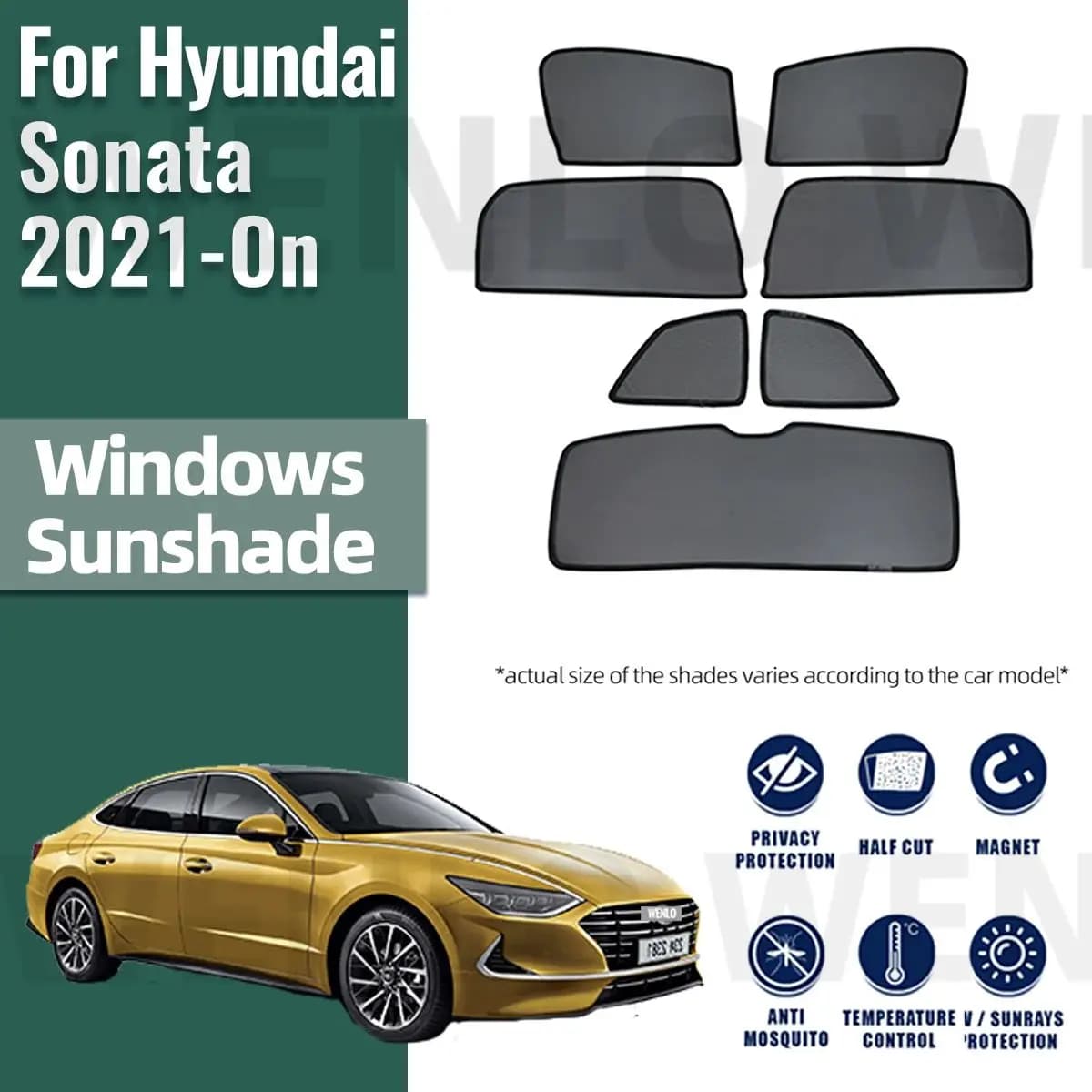 Per Hyundai Sonata 2021 2022 2023 2024 Magnetico Auto Parasole Visiera Anteriore Parabrezza Posteriore Telaio Tenda Finestra Laterale Parasole