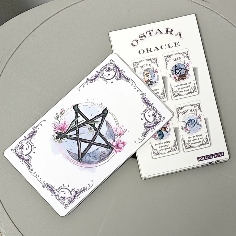 Ostara Oracle Deck 20 pezzi di carte Oracle 12 * 7 cm, mazzo di altare ispiratore per recuperare messaggi divini