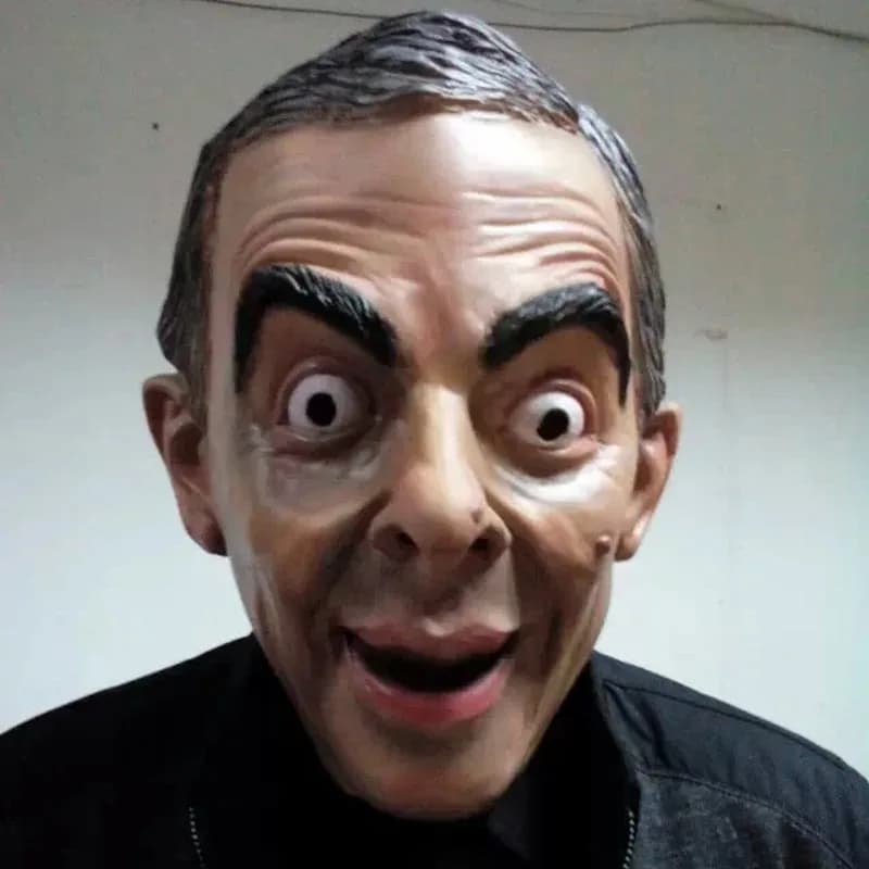 Mr. Bean Full Head Halloween Fancy Dress Up latex mask Funny character cosplay costume Party knives6;d'3, h'7.b;