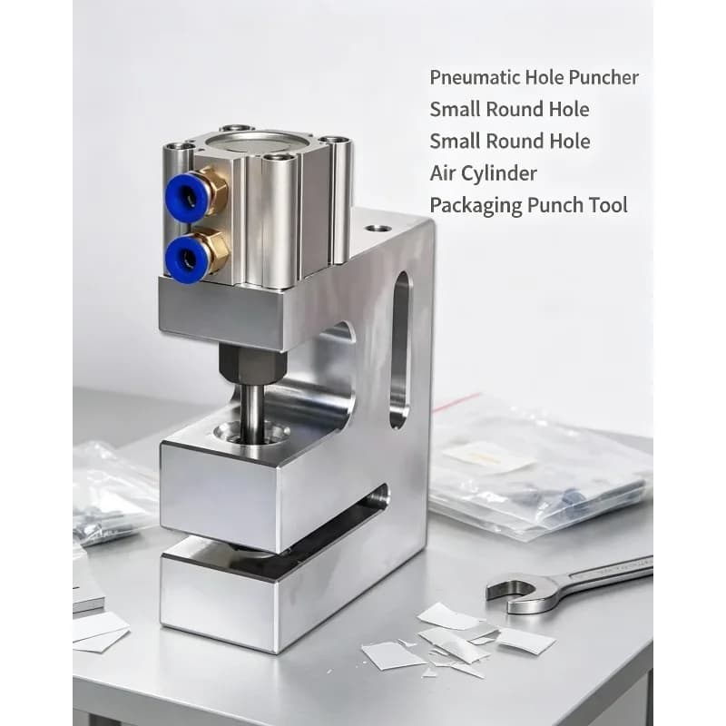150mm Pneumatic Round Hole Punching Machine For PE OPP PP Plastic Bag Making Machine Film Processing Spare Part