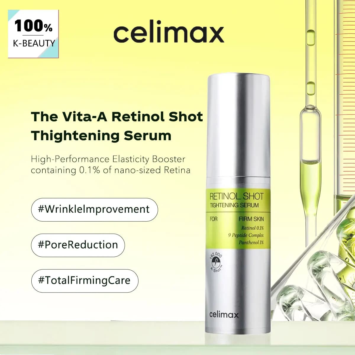Celimax THE VITA-A RETINOL SHOT THIGHTENING SERUM,Nourishing&Elasticity Booster,Reduces Fine Lines,Korean Skincare,Korean Makeup