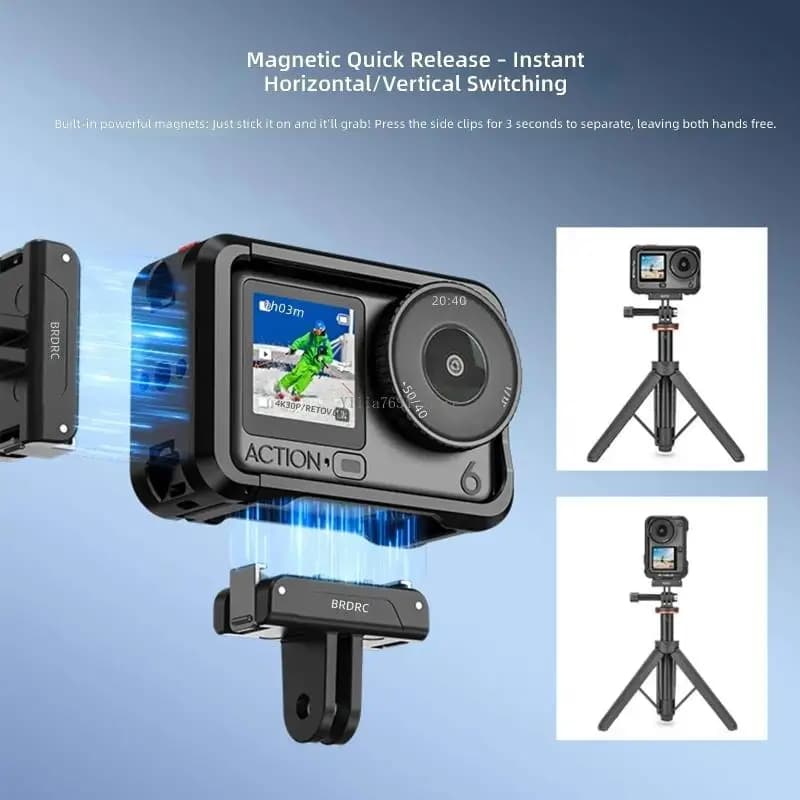 Supporto in silicone antiurto per supporto base per installazione semplice della fotocamera Action 6