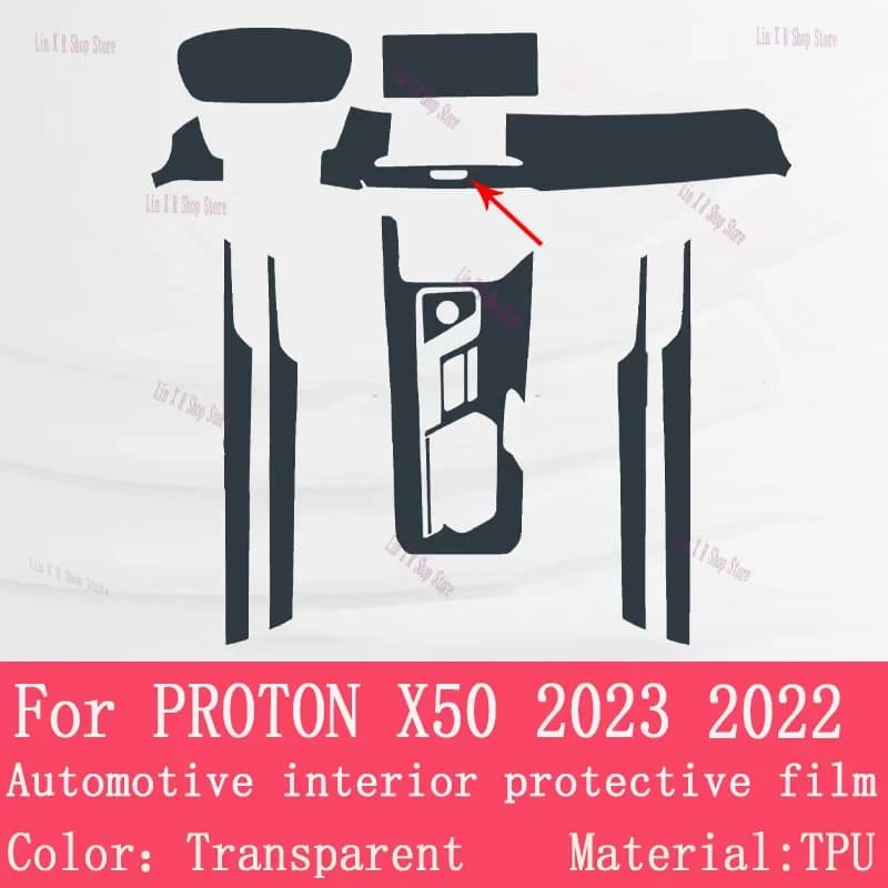 Protective TPU Film for Interior Cars, Anti-Graffio Sticker for Repair, for PROTON X50 2023 2022, Switchboard, PPF Navigation Screen