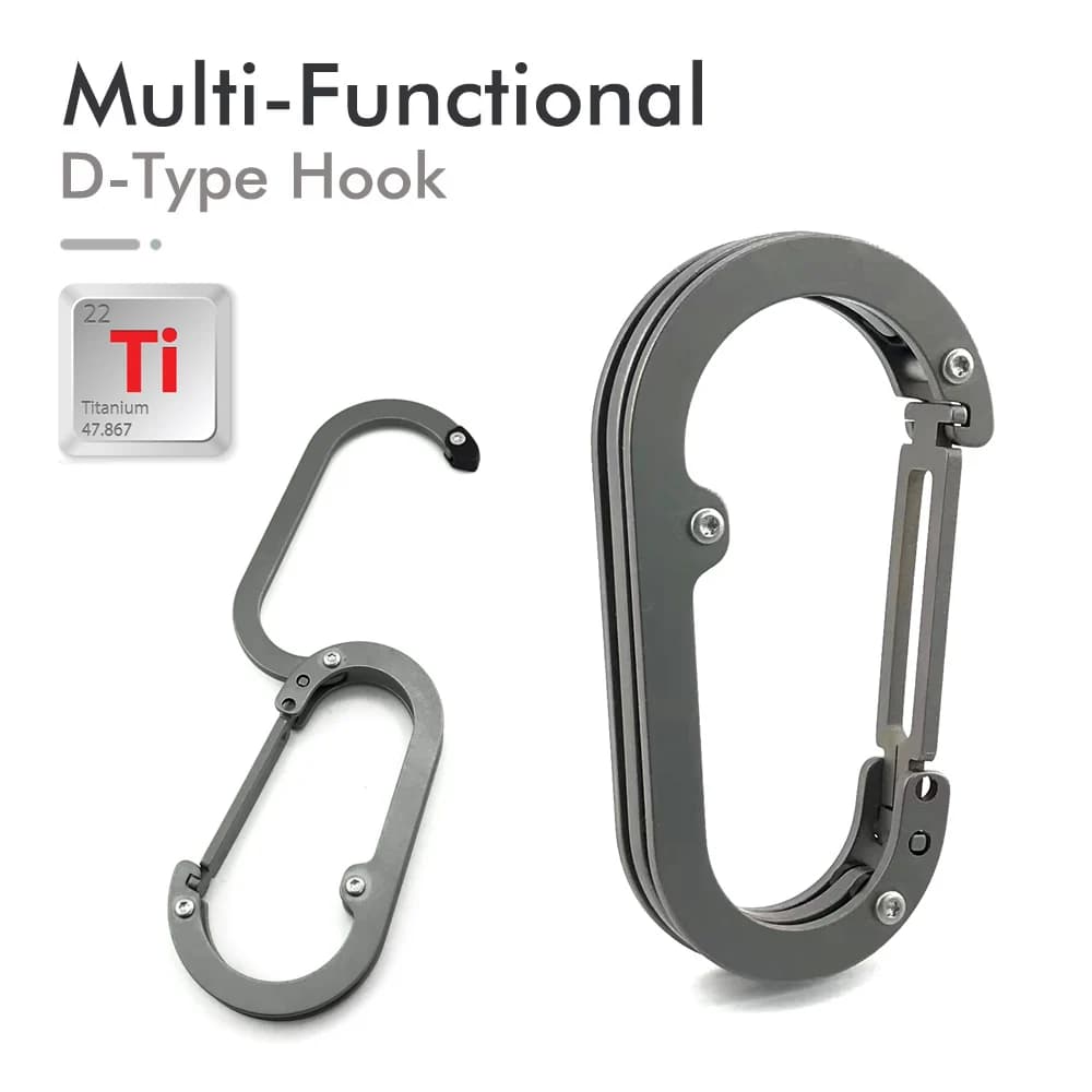 Mosque with multifunctional hook type D Tools for outdoor backpack Camping Climbing Buckle Fishing hook Keychain Lock buckle Clip snap