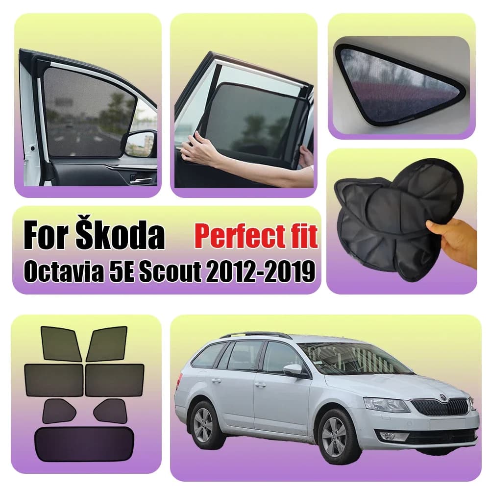 For Skoda Octavia Touring 5E MK3 2012-2019 Car Front Shield Window SunShade Windshield Rear Side Window Curtain Sun Shade Visor