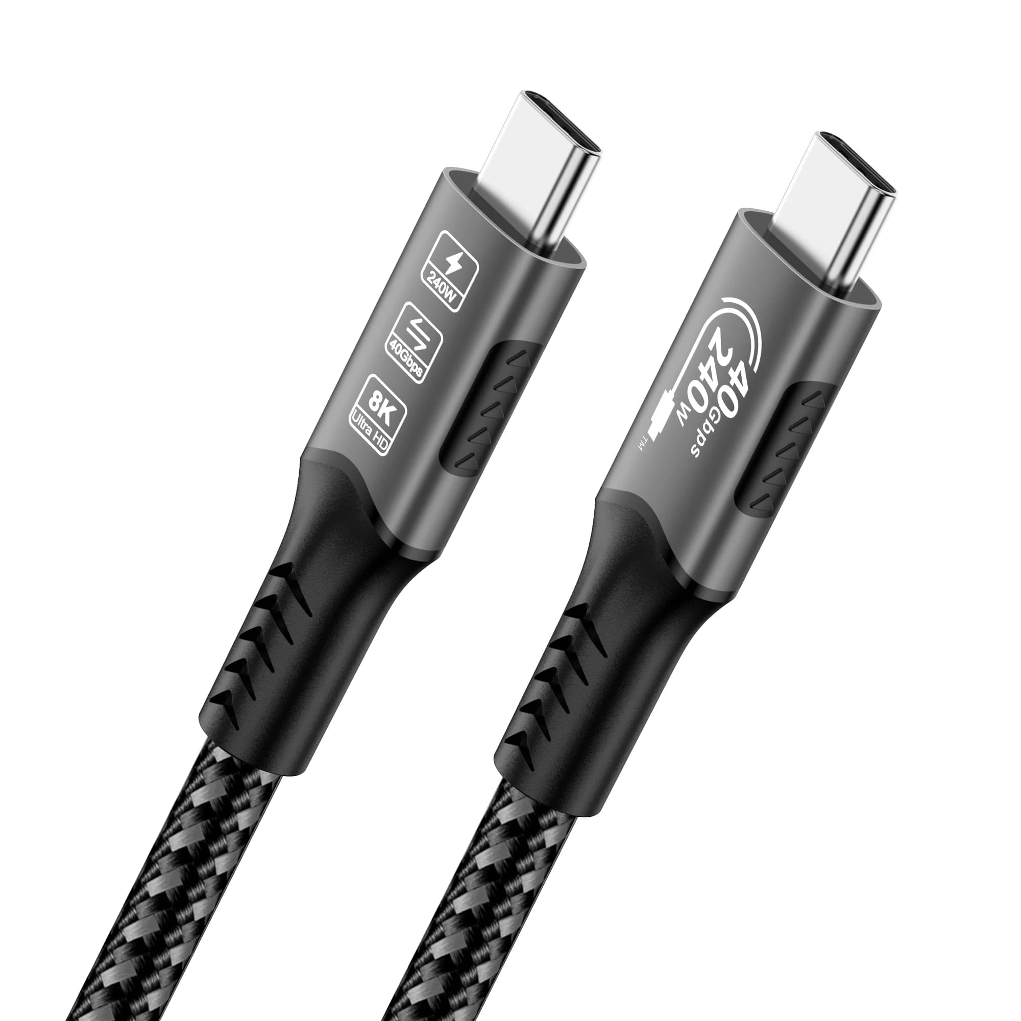 Cavo di ricarica rapida da 240W USB4 cavo di tipo C 40Gbps trasferimento dati 8 k60hz per Thunderbolt 3/4 iPhone 15 Pro Max SSD Power Bank