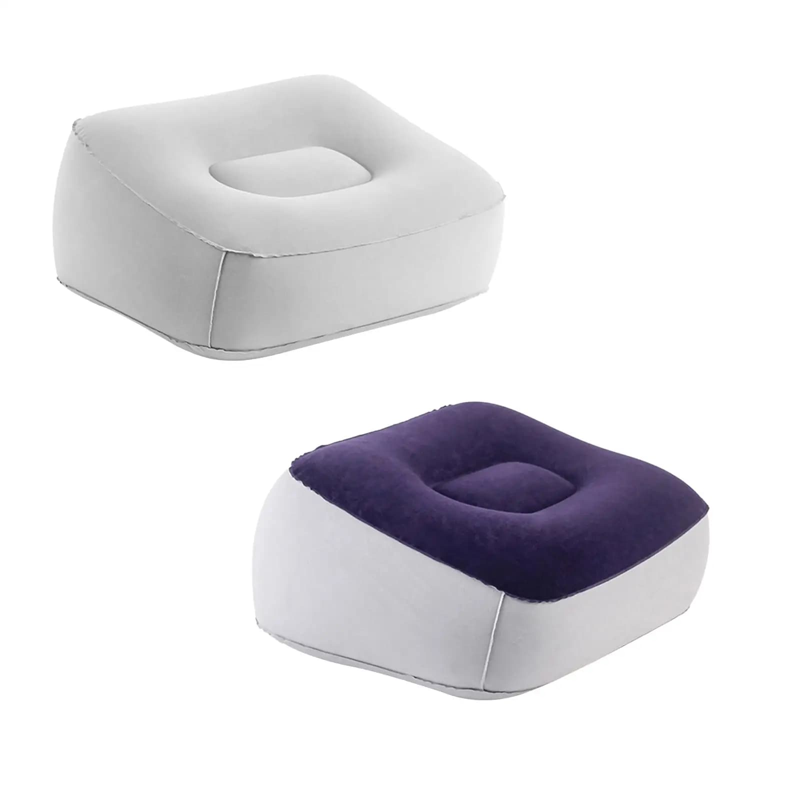 Cuscino gonfiabile portatile per poggiapiedi Cuscino da viaggio ottomano per sollevamento gambe in PVC floccato per la casa del treno dell'aereo