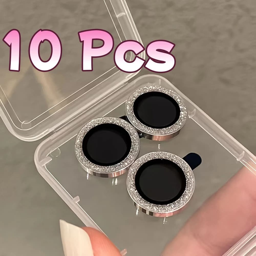 10pcs Crystal Design Camera Lens Protector Case For iPhone 17 16 15 14 13 12 11 Pro Max Plus Air Mini Sreen Protectors Lens Film