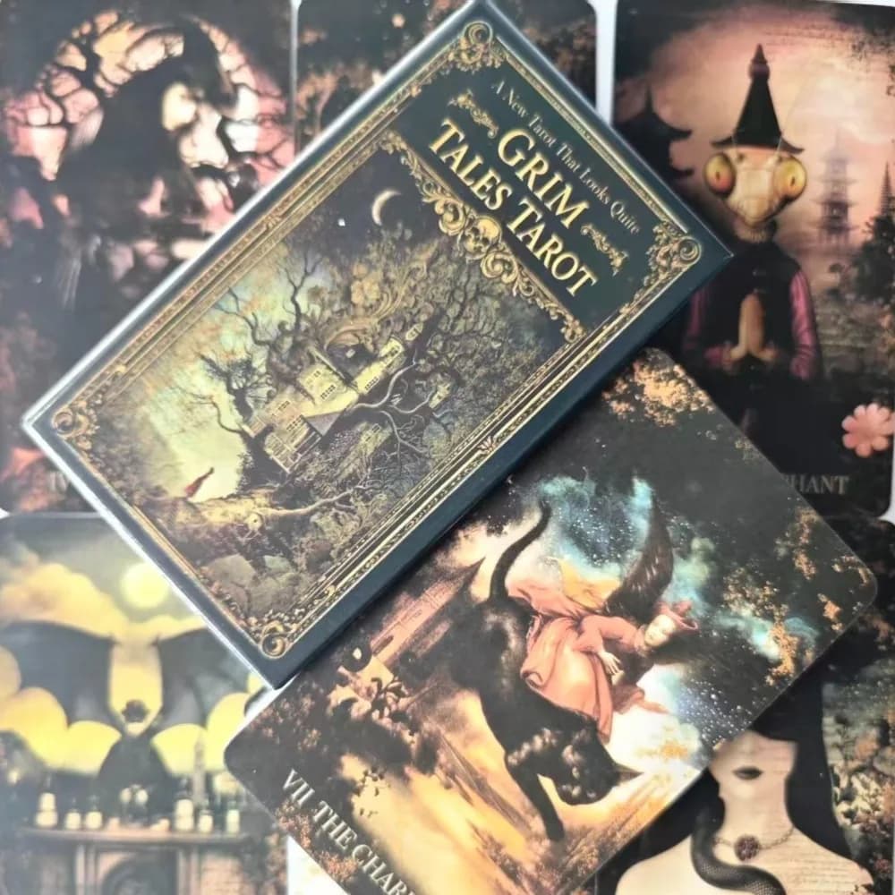 Grim Tales Tarot Deck - 78-Card RWS Gothic Fairy Tale Cards for Shadow Work 10.3*6cm , Dark Fantasy Illustrated