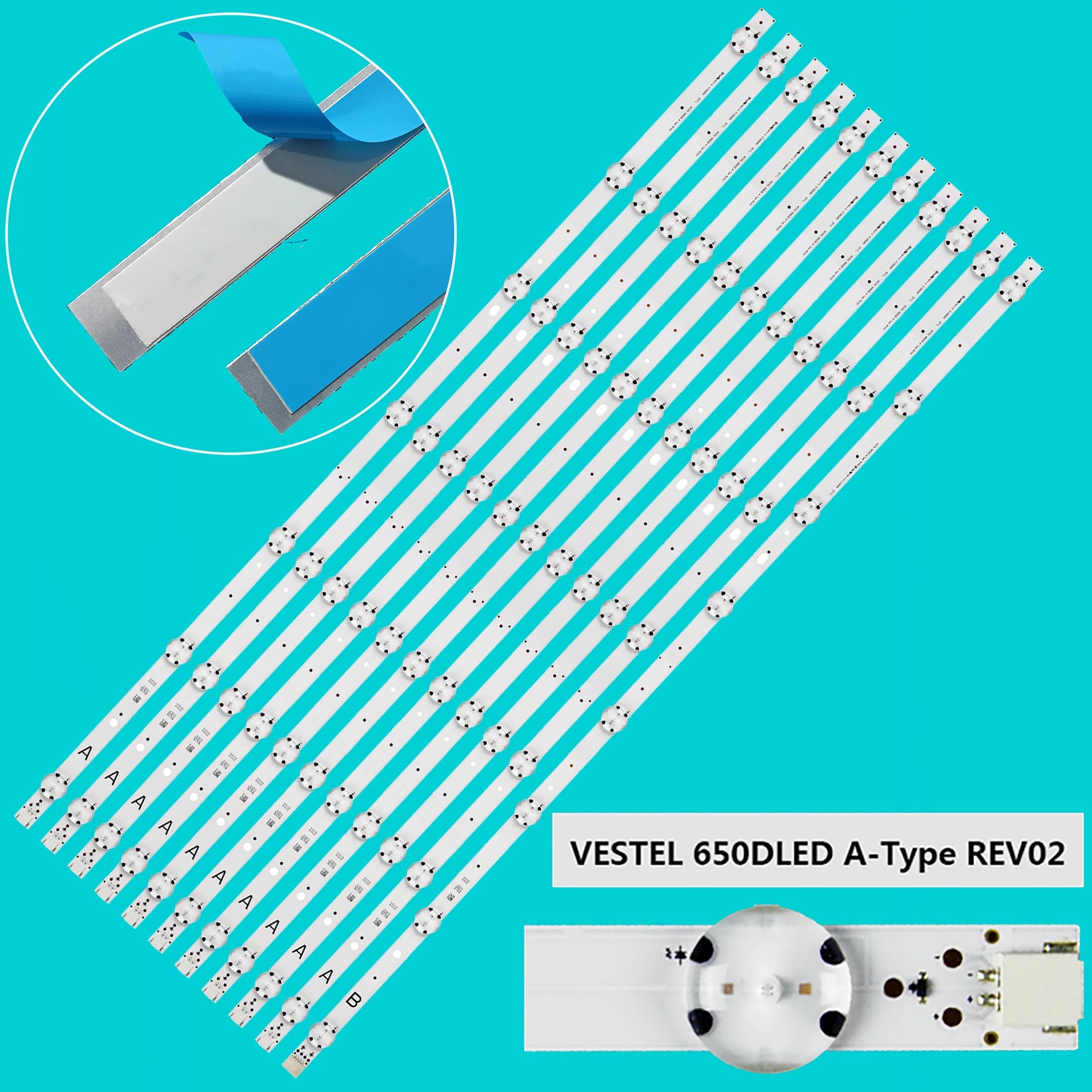 Striscia di retroilluminazione a LED per 65R7040U LT-65VU850 65-FUC-8020 LT-65VUQ83I 65UL5A63DG LT-65C880E VES650QNTL-2D-U31 VES650QNTL-2D-U32