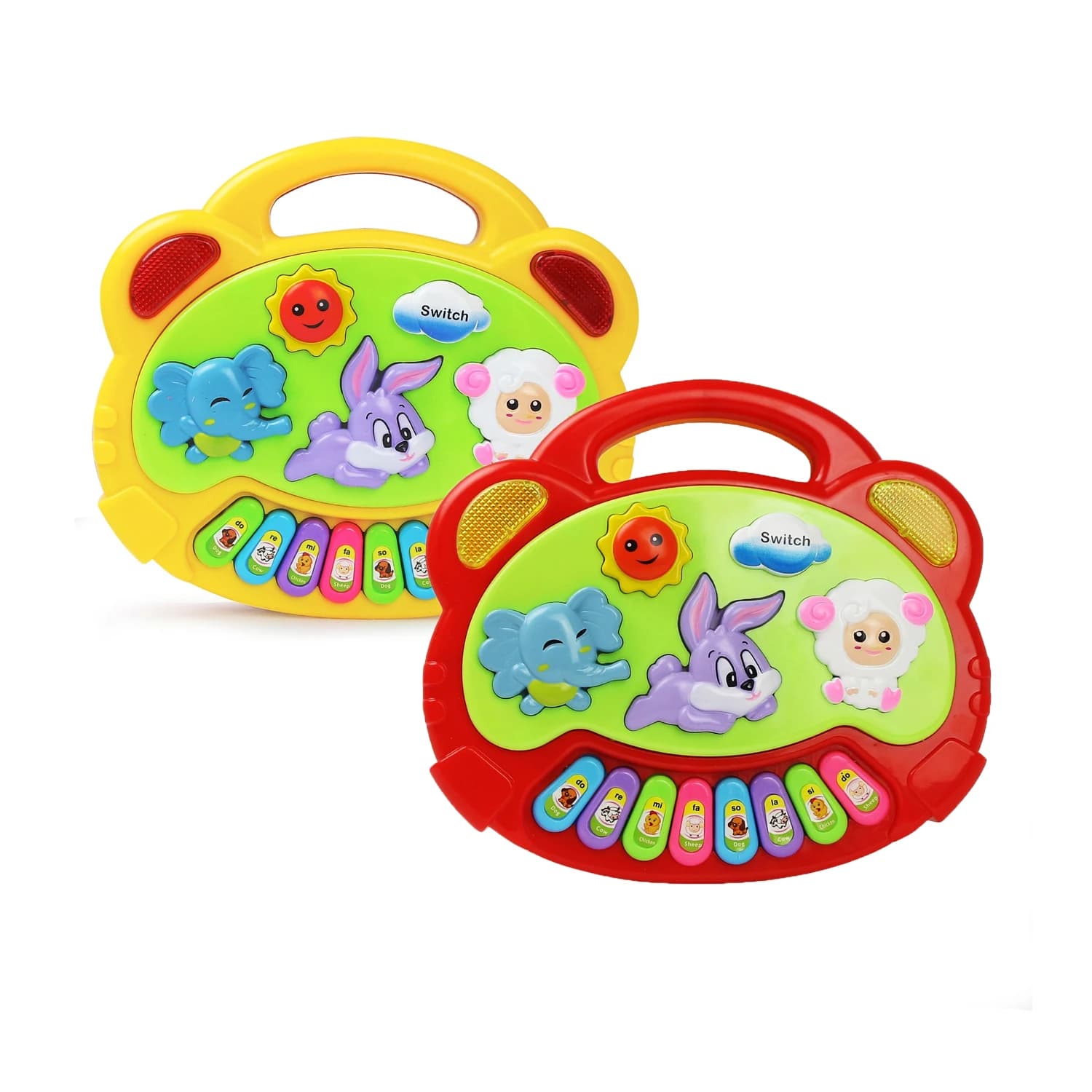 Gioco di tastiera per pianoforte per cartoni animati per bambini con suoni di animali Musica leggera lampeggiante Strumento musicale per bambini Giocattoli musicali Giocattoli educativi Regali per bambini