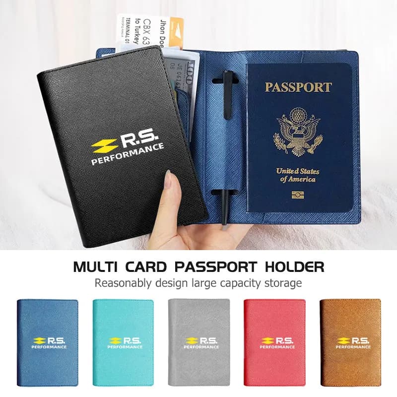 Travel Passport Wallet Multi Card Slot Credit Card Holder Purse For Renault Arkana Captur Twingo Talisman RS Line Logan Duster
