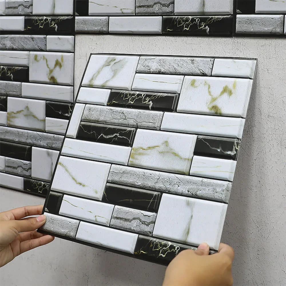 10 pezzi adesivo da parete per piastrelle autoadesive decorazioni per la casa adesivi in PVC 3D coperture per cucina armadio bagno carta da parati impermeabile