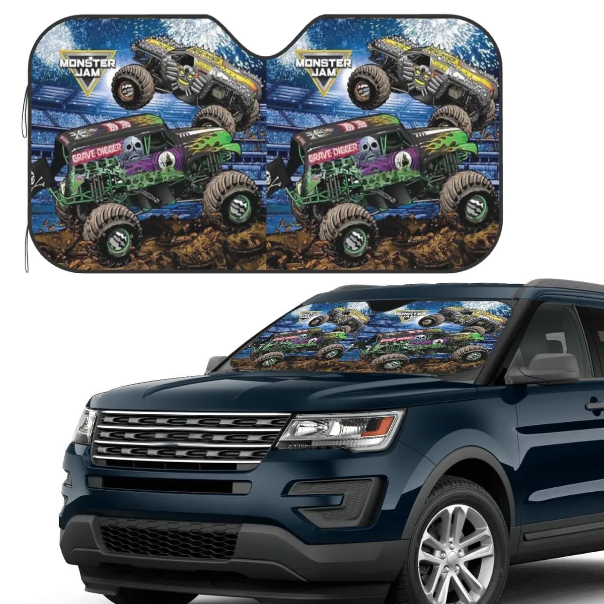 Classico modello Monster Jam Truck Parasole Parabrezza Parabrezza anteriore per auto Finestra Visiera parasole Accessori Coperture