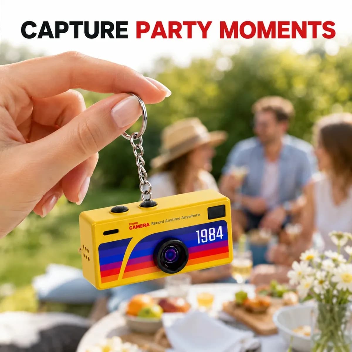 2026 New Mini Thumb Camera Keychain Portable Video Camcorder Memory Card Support with Flash for Party Event Decoration Prop
