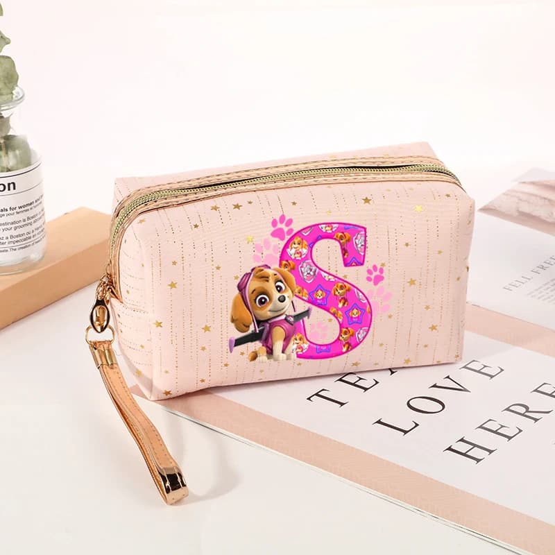 Paw Patrol Fashionable Cosmetic Bag for Women Printed Makeup Bag with anime cartoon letter Students Portable Star Wash Case Gifts