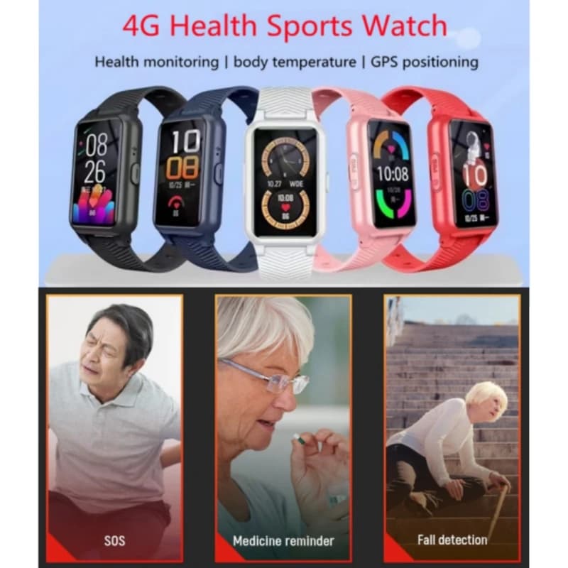 Orologio intelligente per anziani per anziani Bambini Rilevazione caduta Smartwatch SOS Orologio GPS Posizionamento 4G Sim Card Impronta S10 Frequenza cardiaca