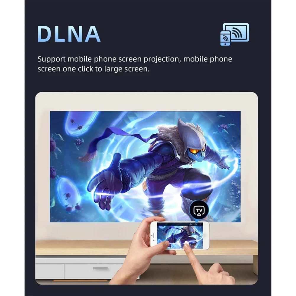 Proiettore per mirroring dello schermo del telefono cellulare T50 Proiettore domestico ad alta definizione per uso domestico con display dello stesso schermo Spina UE