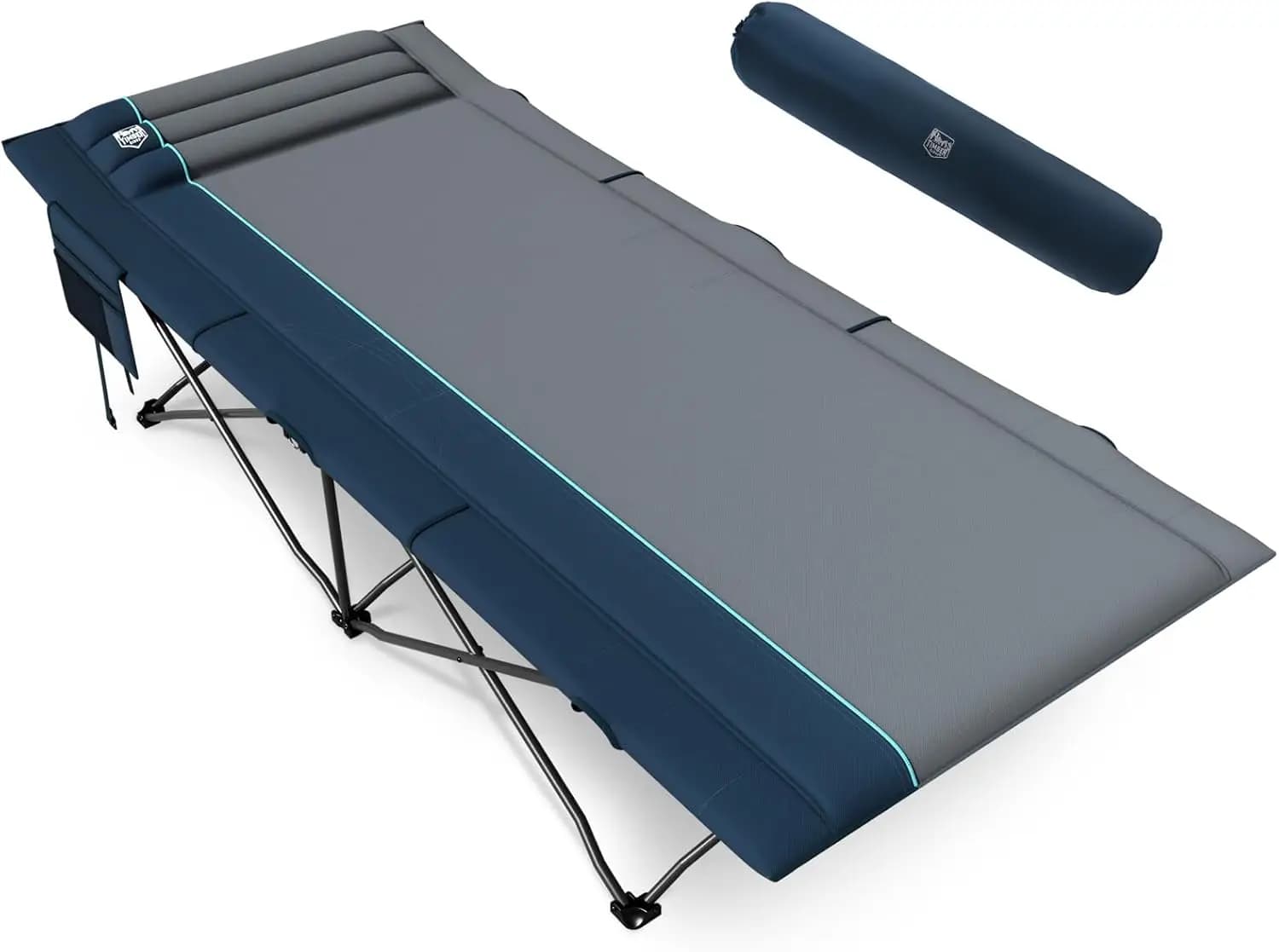 Extra large and durable camping cot for adults, easy to mount giant cot with carrying bag, supports up to 204 kg