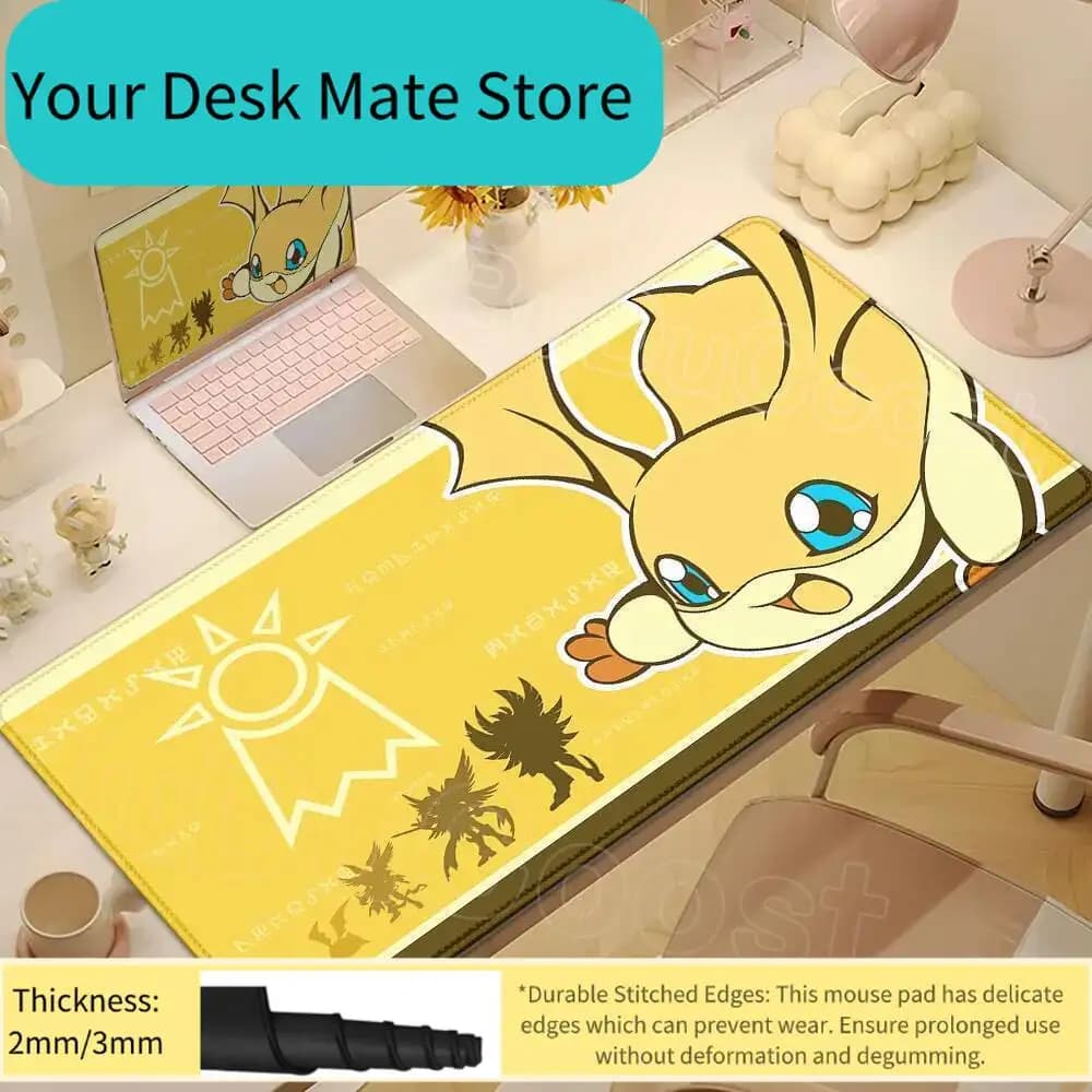 Tappetino per mouse Anime Digimon Adventure Gamer Tappetino da scrivania per ufficio Grande tappetino per computer antiscivolo con bordo bloccato Stampa HD Accessori per tappetino per mouse BEATBREAK