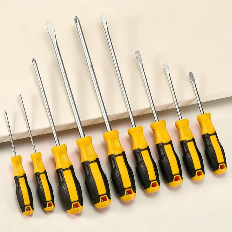 2 pcs SUP11 Alloy Steel Screwdriver, Magnetic & Wear-Resistant with Anti-Slip Rubber Grip｜Rustproof for Household Repair Tool