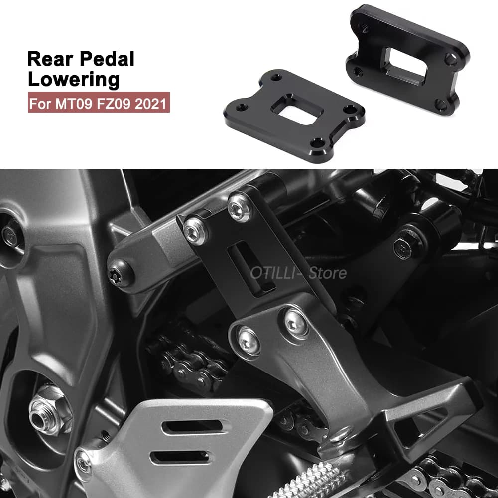 Kit di abbassamento del pedale posteriore del motociclo Kit di supporti per pedane passeggero adatto per accessori per YAMAHA MT 09 FZ09 2021