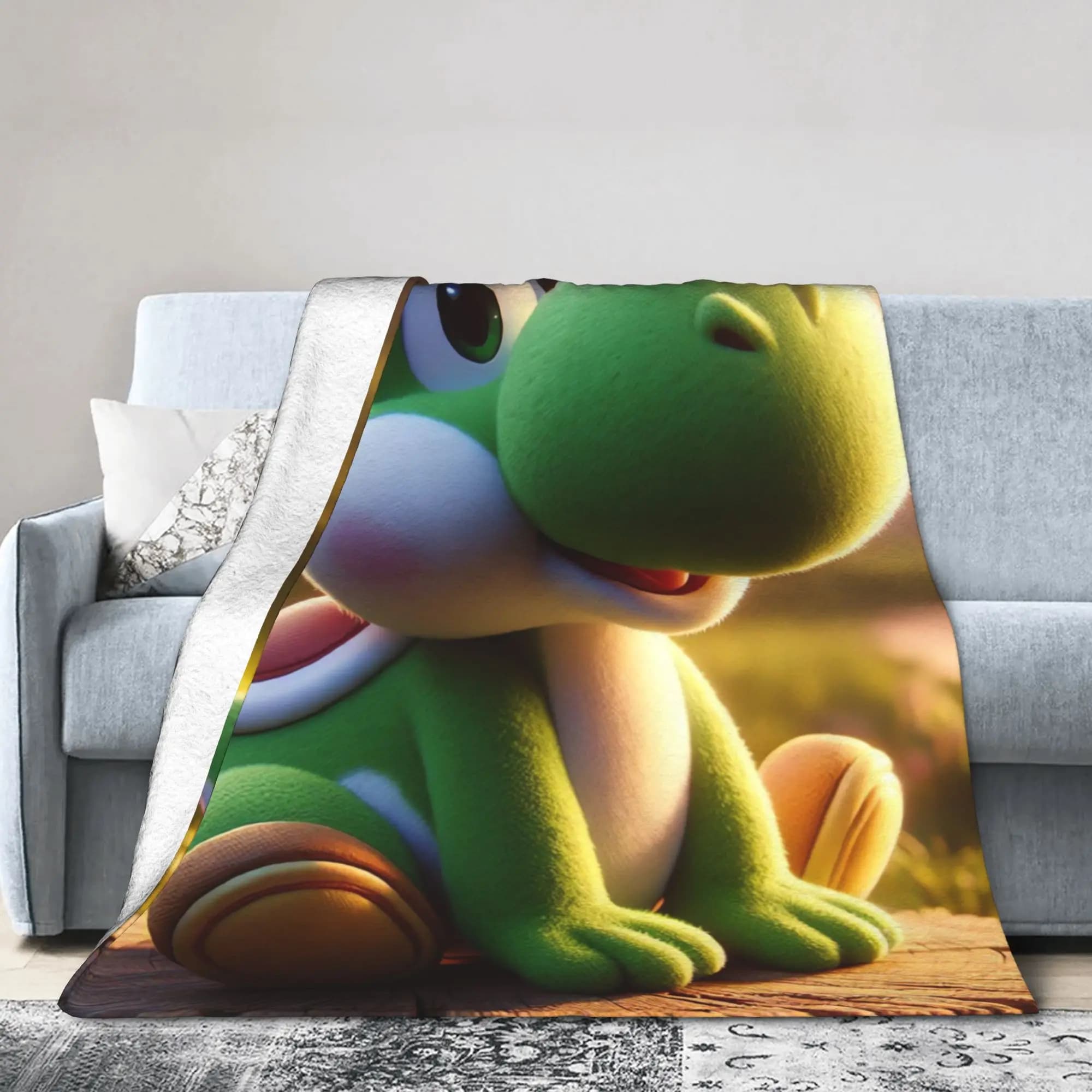 Super Mario Yoshi Coperta super calda per bambini Coperta in peluche Moda Divano letto Copriletto in flanella Copridivano