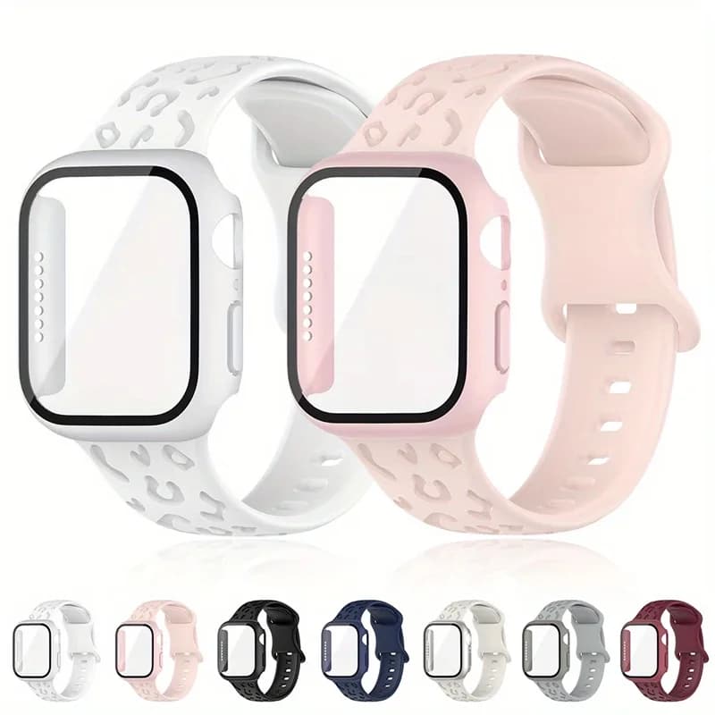 Glass + Case + Strap strap Apple Watch 45mm 44mm 40mm 46mm 42mm Screen Protector for Apple IWatch Series 10 8 7 6 SE 5 4 3