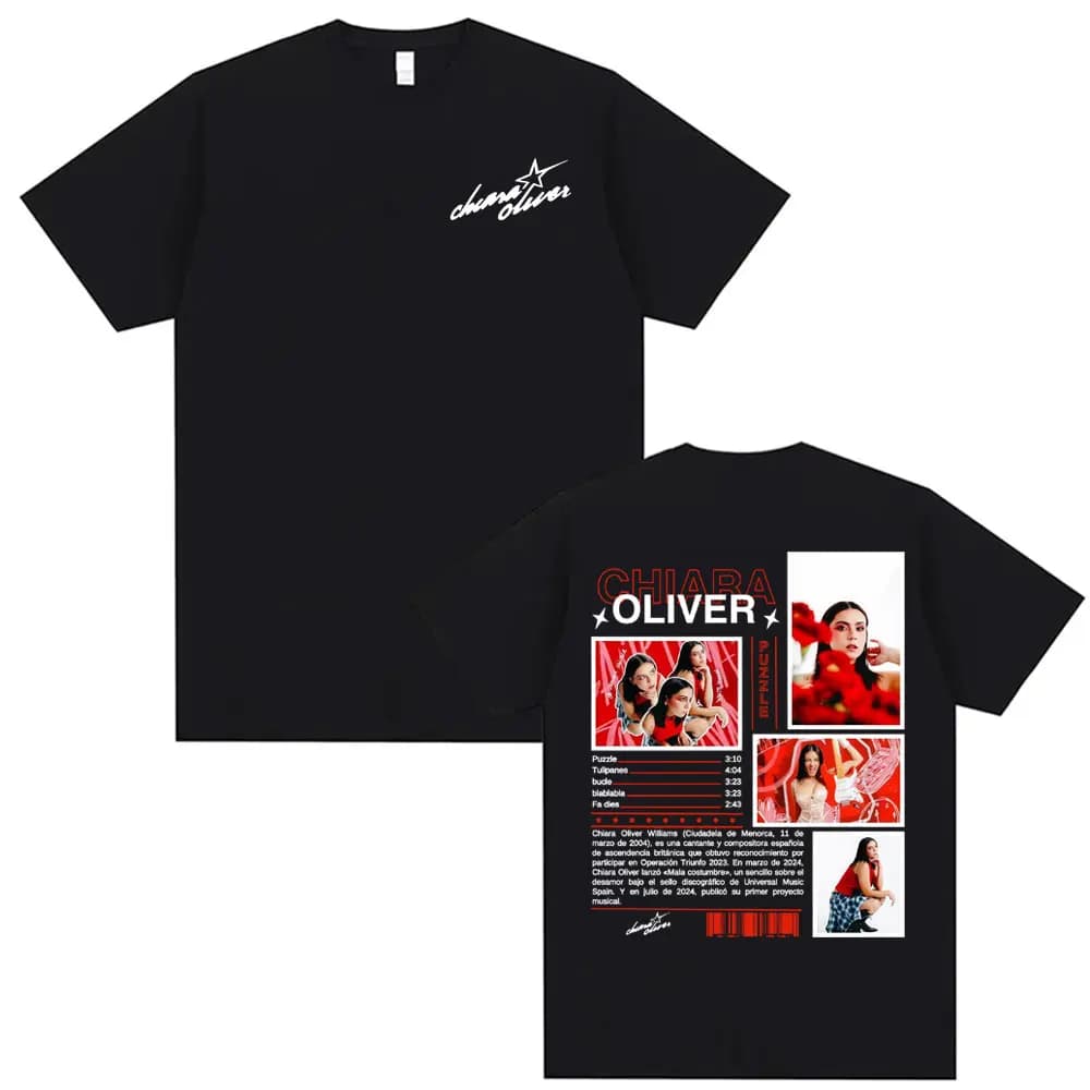 T-shirt Singer Chiara Oliver Puzzle Album 2026 Tour, Abbigliamento Uomo Donna, T-shirt Moda Estetica Casual Girocollo in Cotone