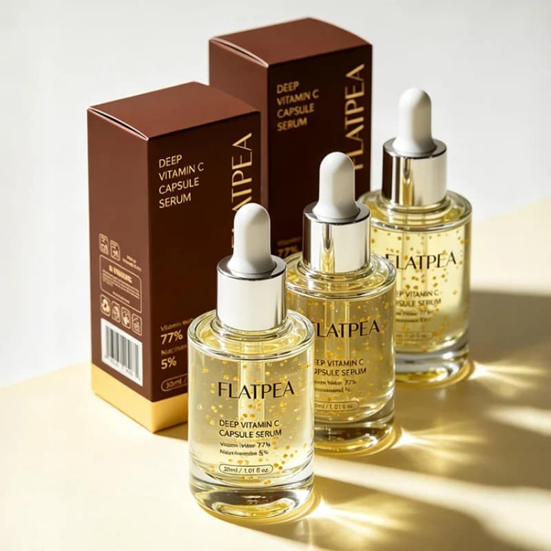 Deep Vitamin C Capsule Facial Serum 30ml Niacinamide Hyaluronic Acid Hydrate Moisturize Face Essence Even Skin Tone Quick Absorb
