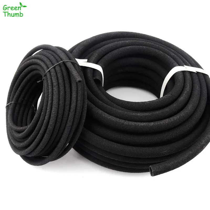 Tubo dell'acqua perforato da 5m 4/8,12/16mm tubo flessibile in gomma PE nero interrato tubo flessibile per irrigazione da giardino con acqua microporosa irregolare