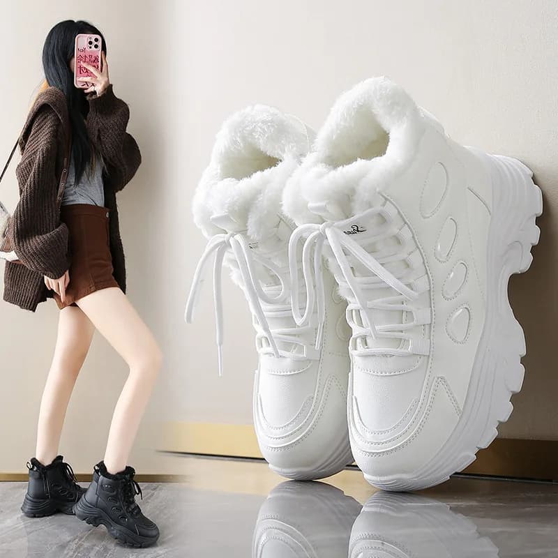 Scarpe in cotone da donna scarpe invernali da esterno spesse e morbide 2025 nuove scarpe da donna casual versatili