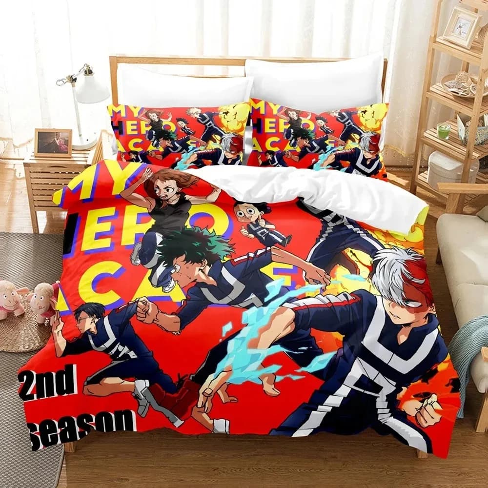 Bed linen set My Hero Academia Japan Anime Comfortable headphone Single Double Queen Twin Full Size Bed linen for teenagers