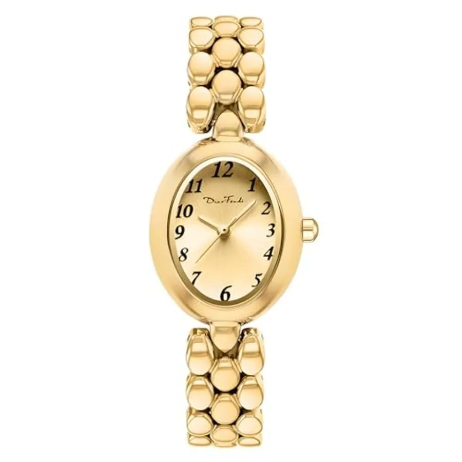 Orologio da Polso da Donna in Oro con Movimento al Quarzo, Versione Aggiornata, Piccolo e Lussuoso, con Cinturino in Acciaio Inossidabile, Bracciale Elegante e Casual, e Strumento Incluso