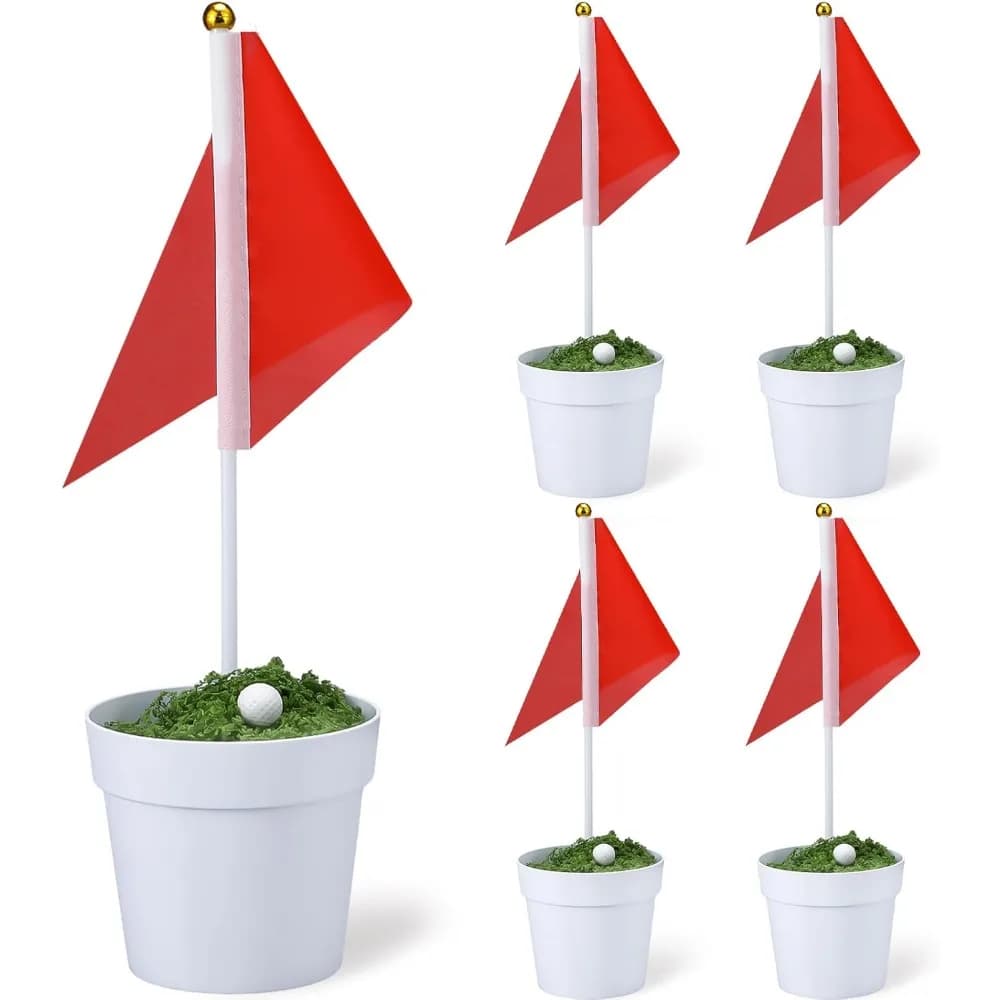13 pezzi centrotavola da tavolo da golf decorazioni per feste includono mini pallina da golf mini vaso da fiori muschio artificiale prato bandiera rossa per