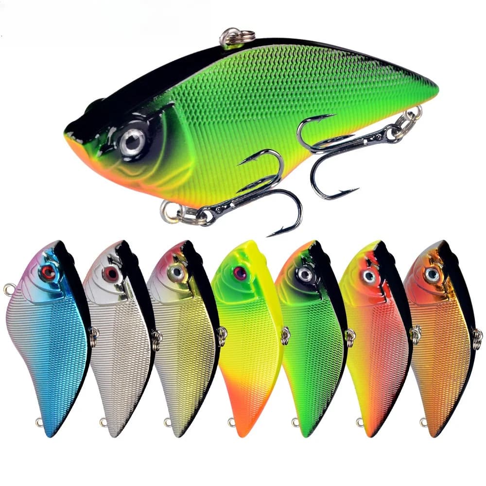 1 Pezzo Esca VIB a Lancio Lungo 7cm/16g, Esca Vibrante in Plastica Bio-Mimetica Affondante con Ancoretta, Attrezzatura da Pesca Professionale