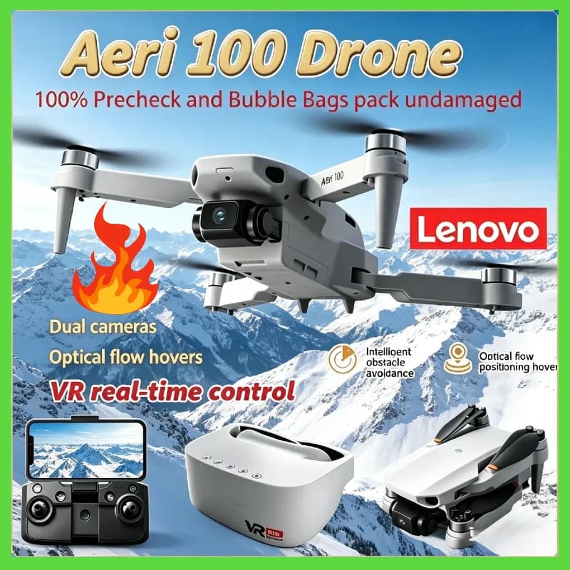 Drone Professionale Lenovo Aeri100VR 8K RC con Schermo HD, Quadricottero WiFi FPV con Telecamera Aerea, Giocattolo per Bambini e Principianti
