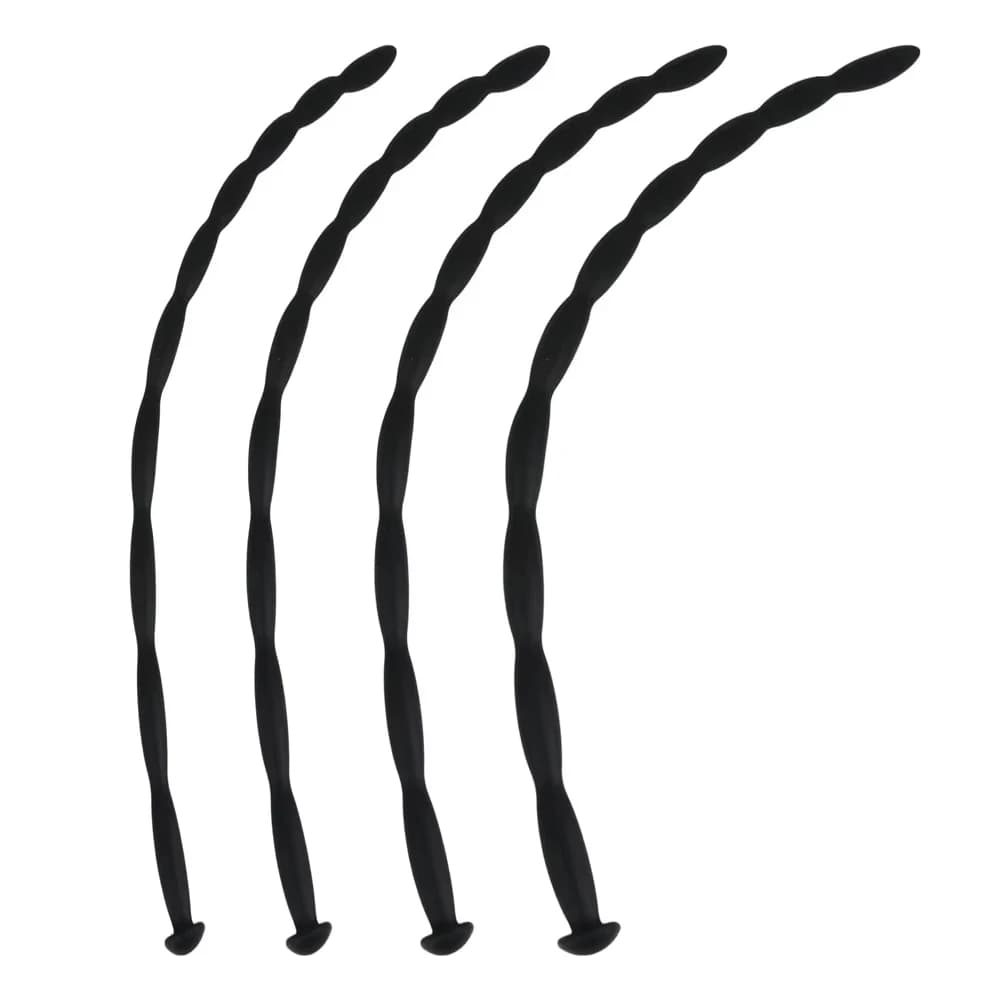 Sonda Uretrale Vibrante in Silicone in 5 Misure per Stimolazione Intensa, Massaggiatore Prostatico Elettrico, Design Morbido e Flessibile con Perline