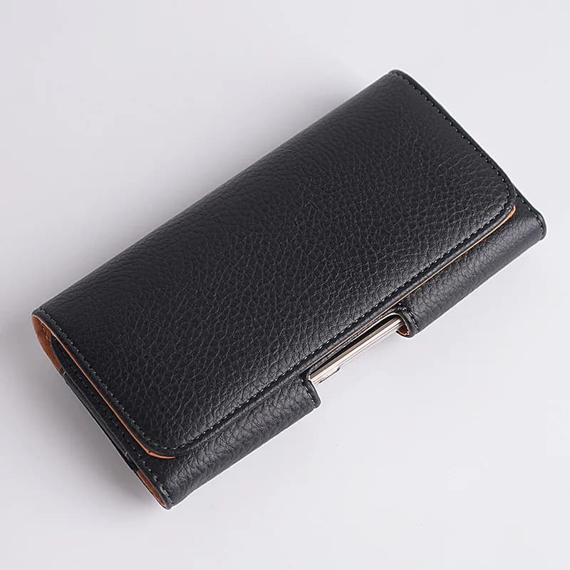 Custodia per telefono universale in pelle PU custodia per telefono per iPhone Samsung Huawei Xiaomi Redmi Flip marsupi custodia per Clip da cintura borsa per telefono