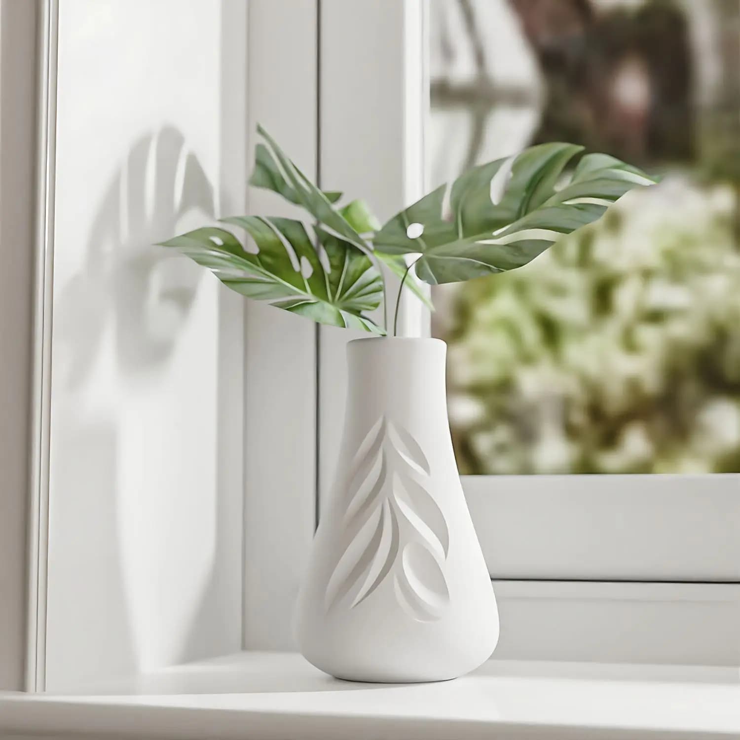 Stampi in silicone per vasi con texture a foglia, decorazione per la casa fai da te, bottiglia a bocca fine, stampo in resina epossidica, arte artigianale, vaso di fiori, gesso, stampo in gesso