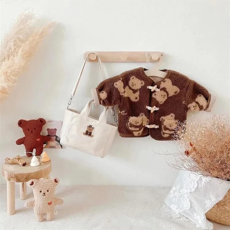 5 pieces of cute ear wooden plush coat hangers wooden animated cartoon ear rabbit small pendant clothes hangers