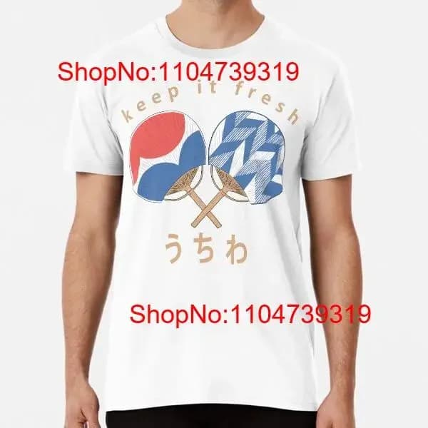 Uchiwa Fans giapponesi dalla S alla 5XL Made in AU USA T-shirt vintage lavata Top da indossare tutti i giorni Moda elegante allungata Casual