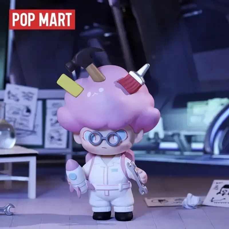 Pop Mart Dimoo Scatola cieca binaria da viaggio spaziale Guess Bag Scatola misteriosa Giocattoli Bambola Cute Anime Figure Collezione di ornamenti per il desktop