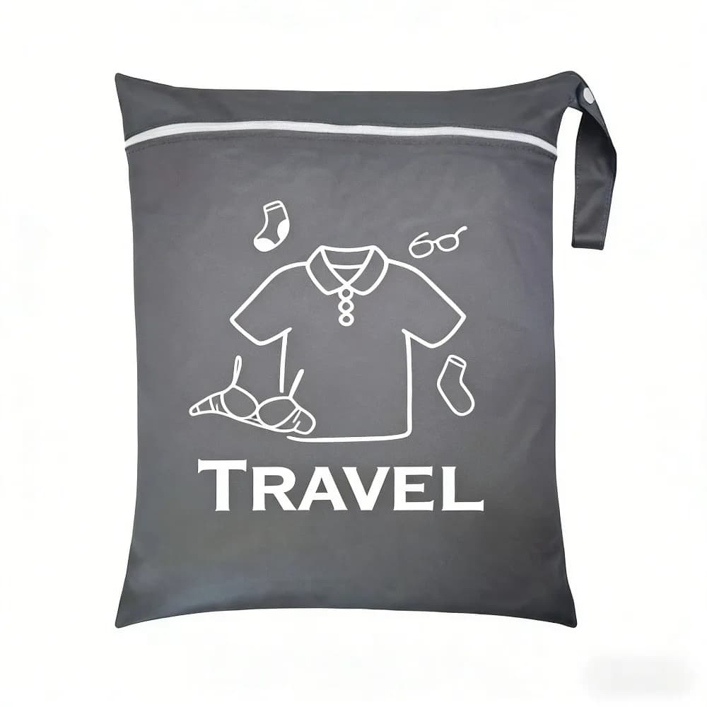 Oxford Cloth Travel Clothing Storage Bag Waterproof Washable Dirty Cloth Bag Zipper Large Capacity Laundry Bag Fitness