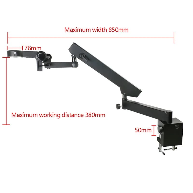 50mm/76mm Focus Holder Industry Solder Digital Camera Lab Stereo Microscope Bracket Articulating Arm Clamp Microscope Stand