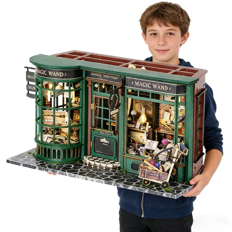 Magical Doll House Miniature DIY Assembly Building Model Kit Small Room Production with Home Bedroom Decoration Toys